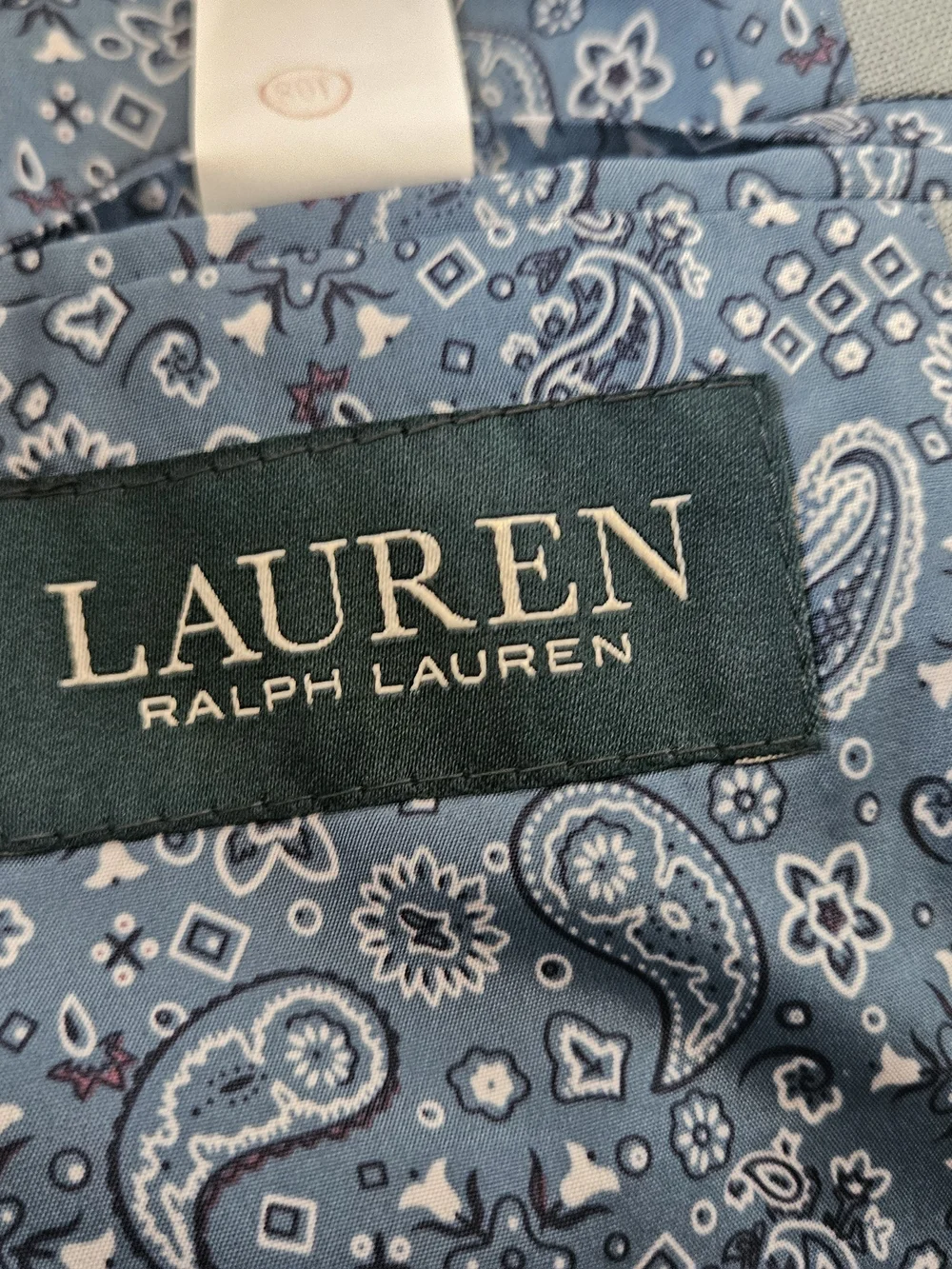 Lauren Ralph Lauren Men's Light Green 100% Linen Paisley Lined Blazer 46L